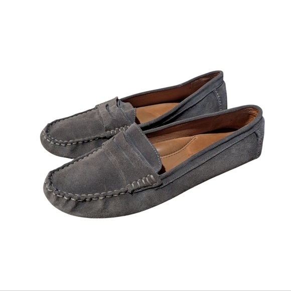 Gentle Souls Penny Loafer Portabello Grey Suede 8.5 Comfort Preppy Old Money - Picture 1 of 7